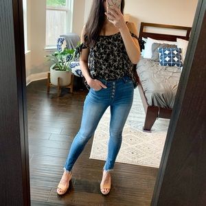 KanCan High Rise Button Fly Skinny Jeans